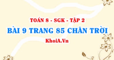 Bài 9 trang 85 Toán 8 Chân trời sáng tạo Tập 2